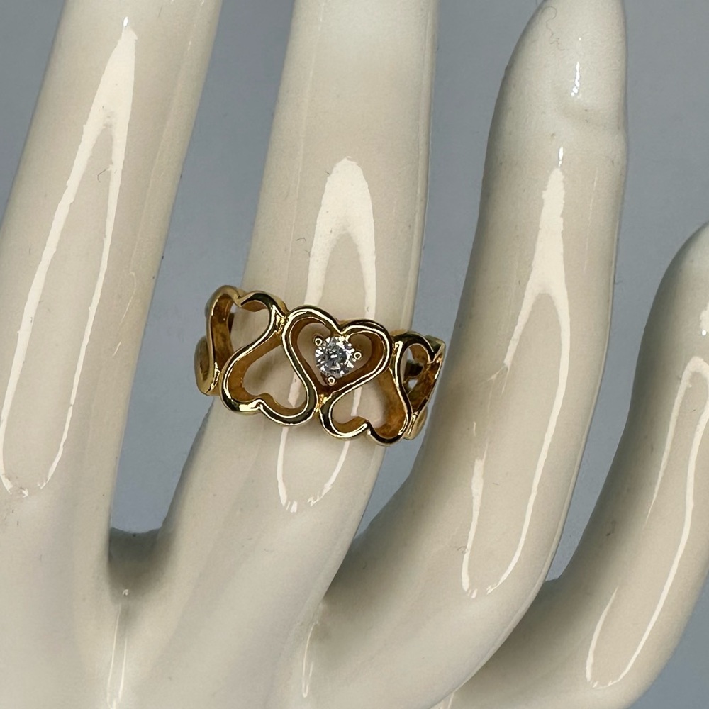 My Love - Cubic Zirconia Heart Ring - Size 6.5